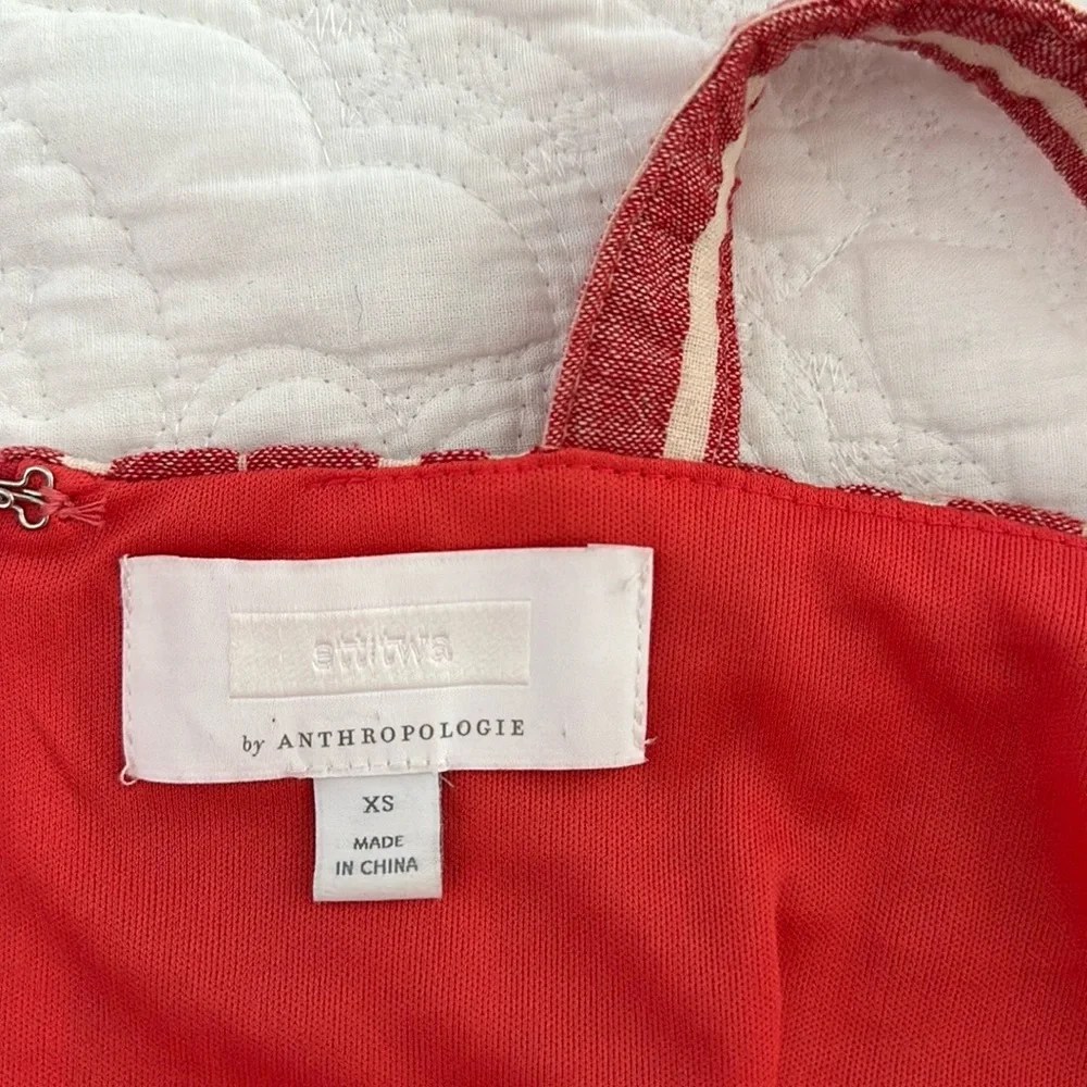 Anthropologie ett:twa Red Stripe Robin Romper Size X-Small XS Cropped Belt EUC - Picture 7 of 8